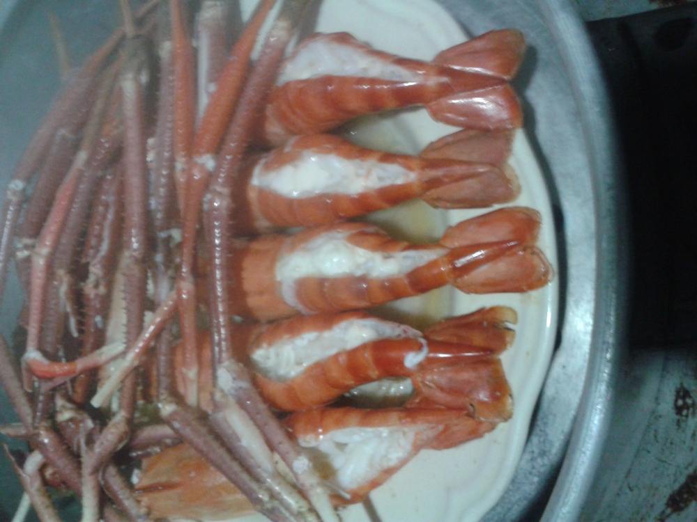 กุ้งนึ่งมะนาว..