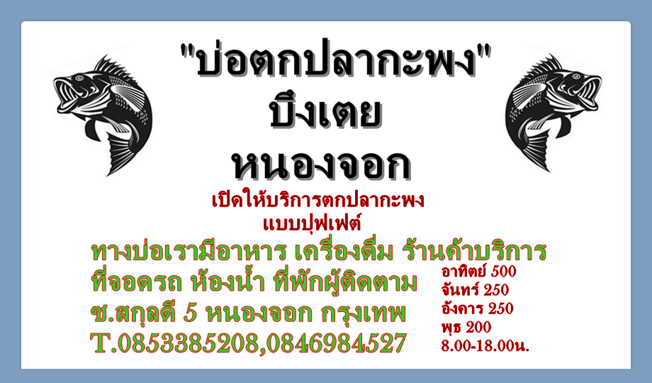 บ่อกะพงบุฟเฟต์ บึงเตยหนองจอก ลงปลาแล้ว 140 โล