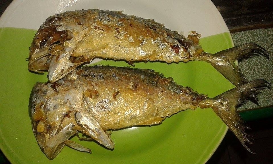 น้ำพริกปลาทู หมูสามชั้นชุบแป้งทอด และผักกูดต้ม