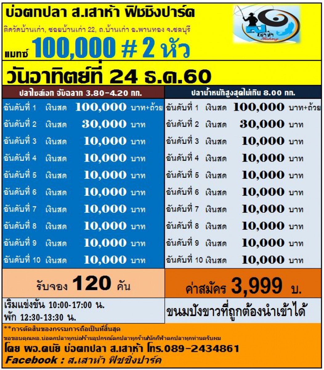 ไนท์ศุกร์ 13 ต.ค.699/20,000☆อาทิตย์ 15 ต.ค.1500/50,000☆อาทิตย์ 24ธ.ค. แสน2หัว