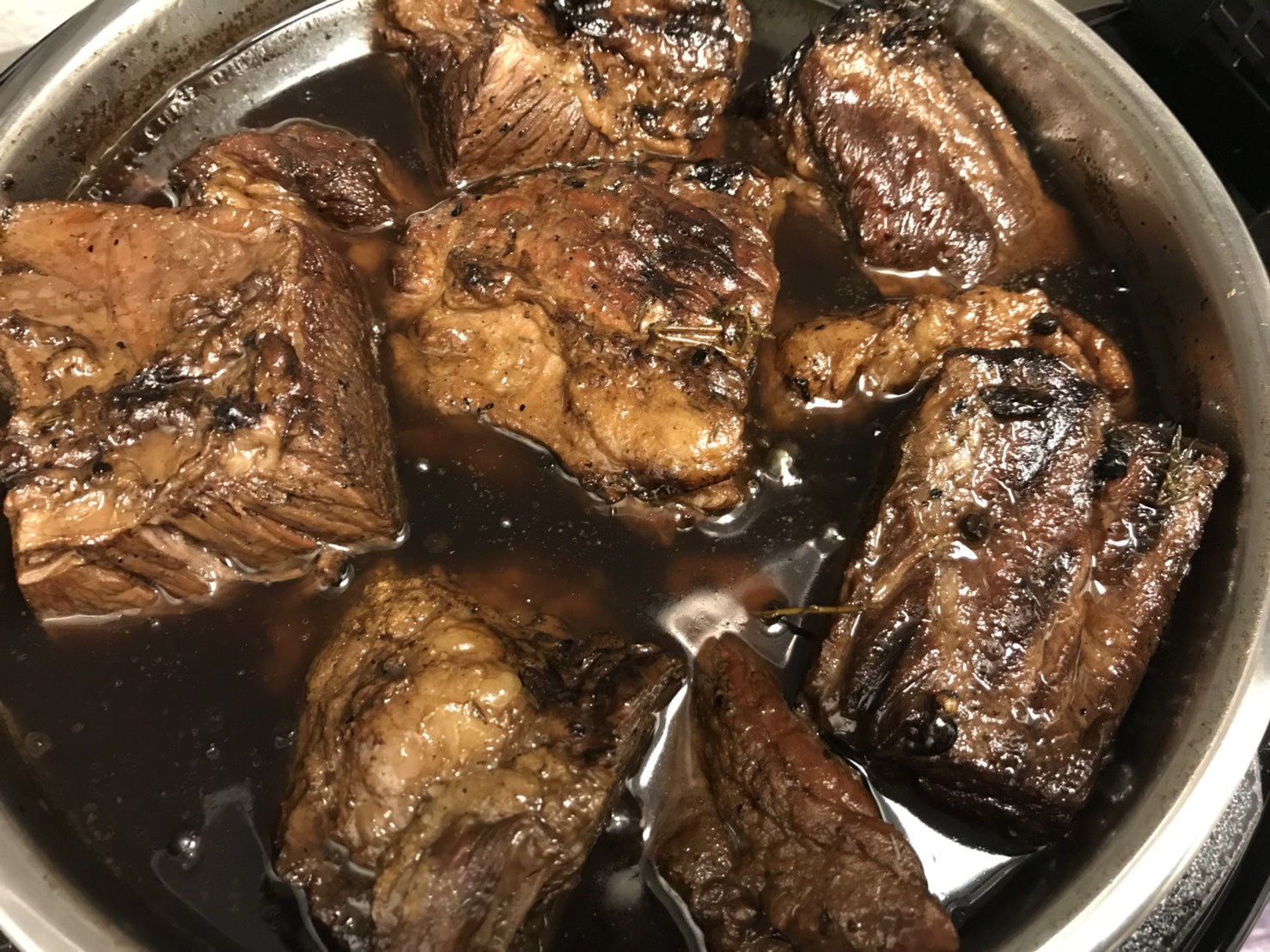 Boneless Braised Short Ribs with Black Riceberry and Bok Choy.