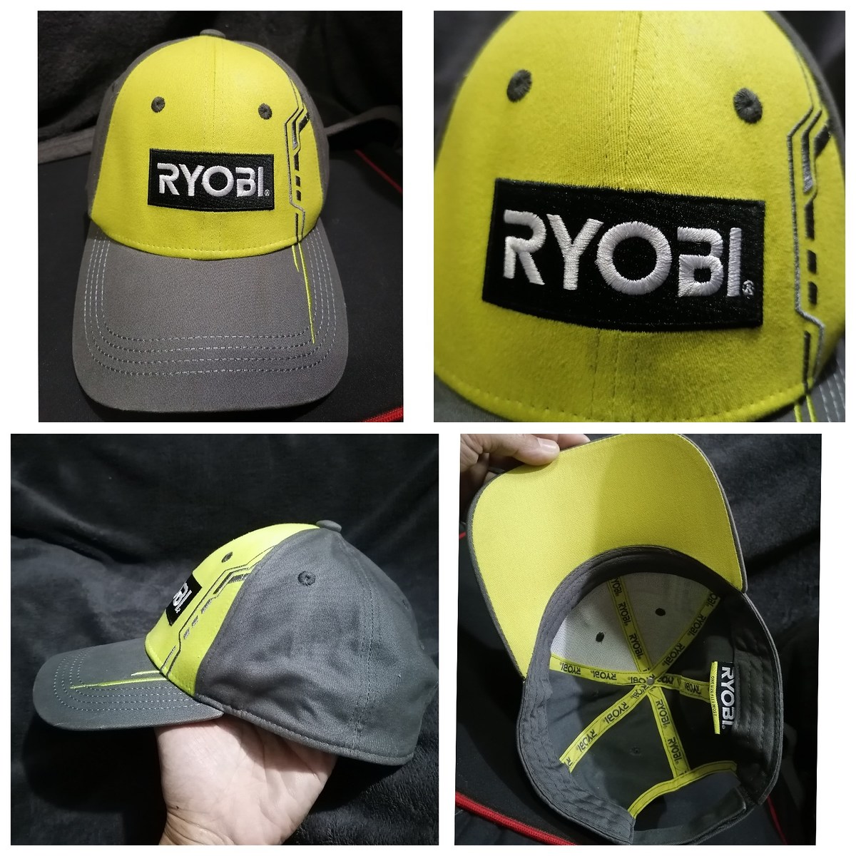 10.หมวกงานJapan.แท้​ แบรนด์​ RYOBI.สีสดใหม่​ ตะเข็บปั็ม​แบรนด์​ ป้ายครบ​ ขนาดฟรี​ไซ​ร์​ สามารถ​ปรับ​