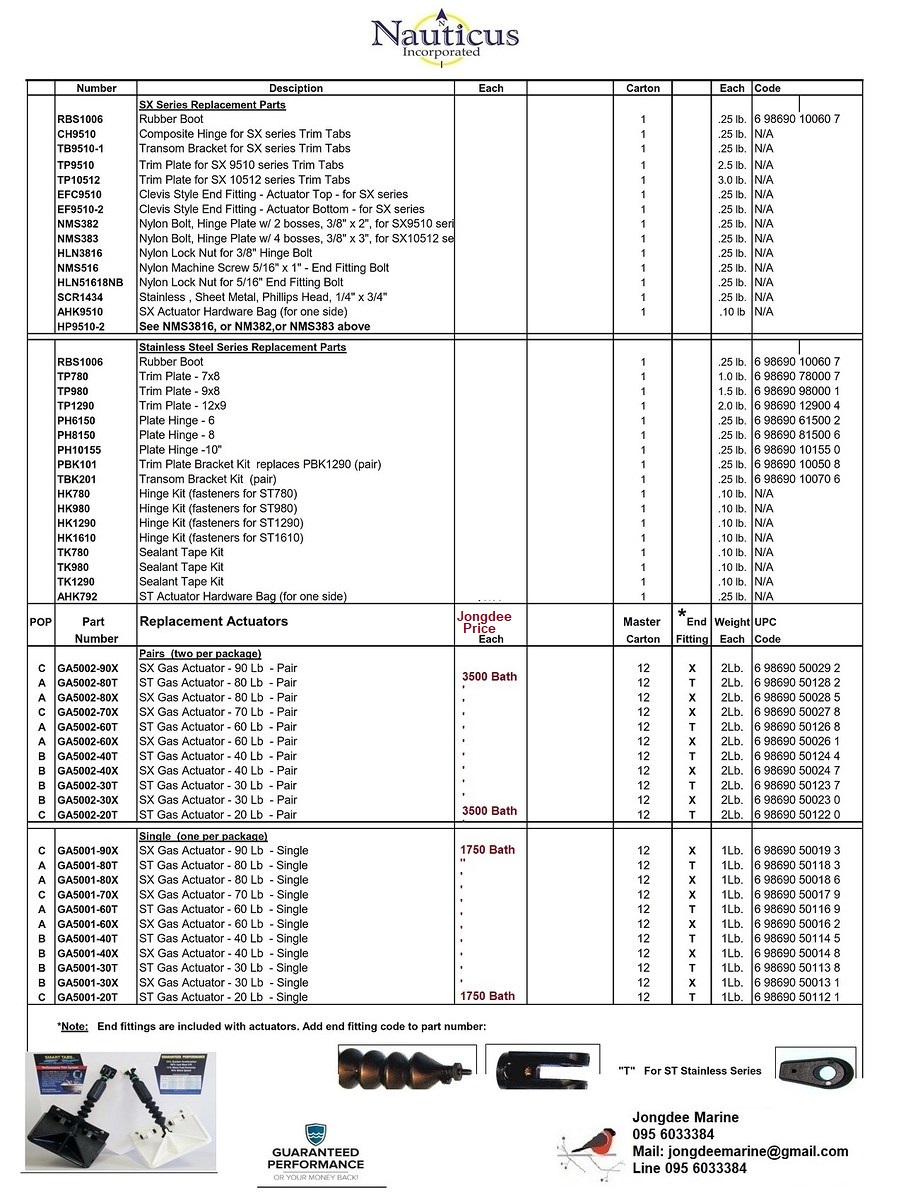 Jongdee Marine
Tel 090 2383704
Mail: jongdeemarine@gmail.com
Line 090 2383704
