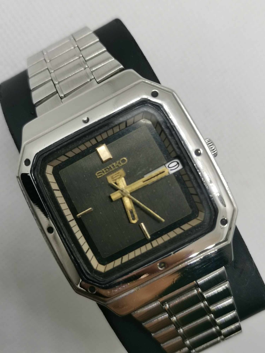 นาฬิกา Seiko 5​ Automaticหน้าปัดสีดำ หน้า​TV ของแท้100%