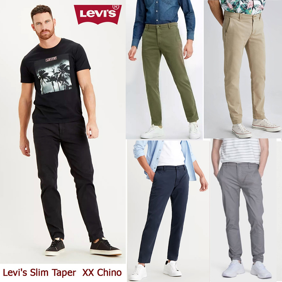 Levi's chino/w.30/32/34/35/36/38/40 กางเกงขายาวผ้ายืดทรงเข้ารูป 2 สีสวยใหม่แท้