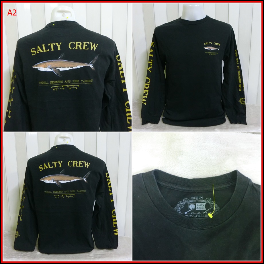 A2. SALTY CREW  เสื้อยืด US ลายปลา แขนยาว  M อก 40  น