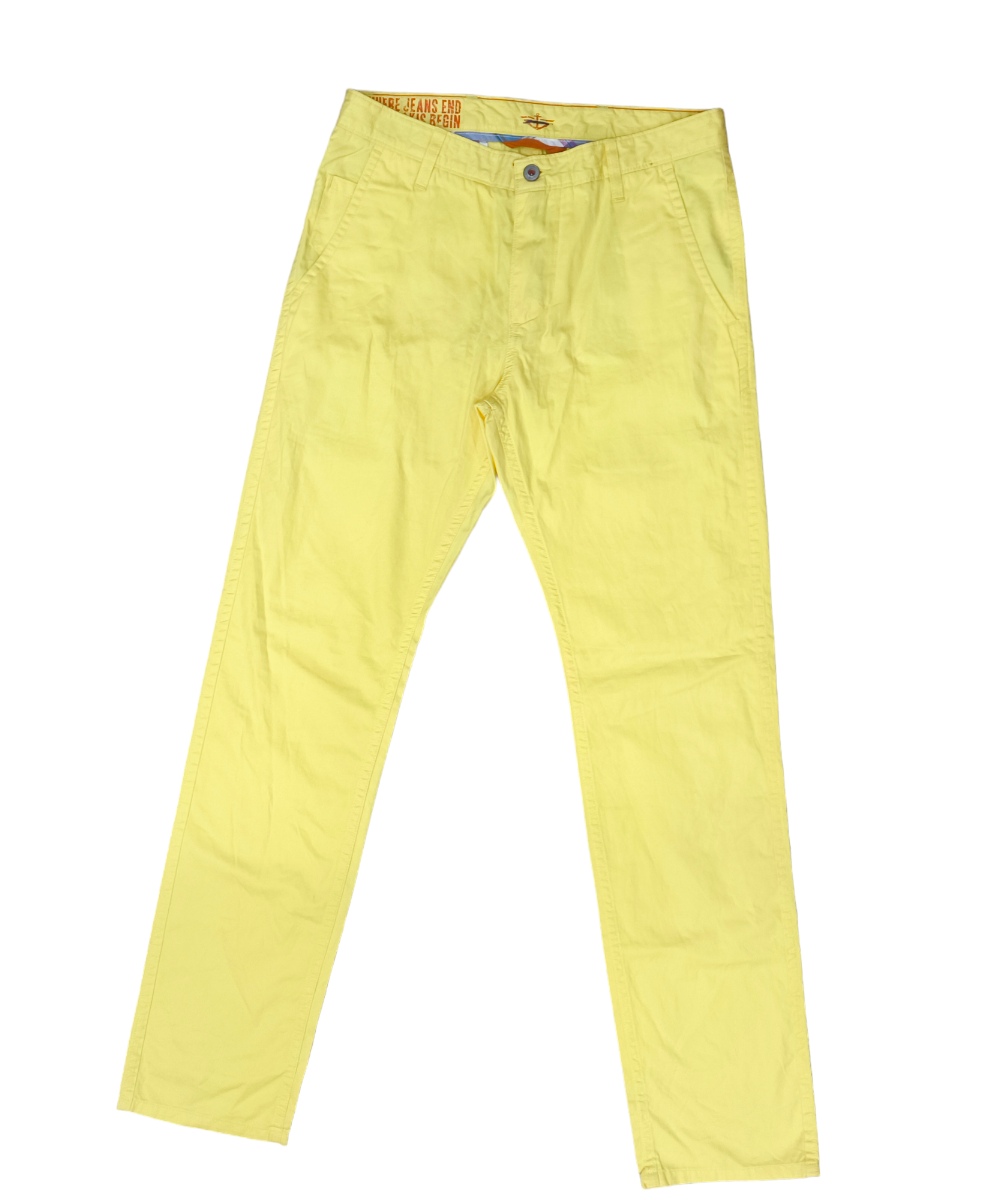 DOCKER ALPHA SLIM กางเกงขายาวสีเหลืองเอว32