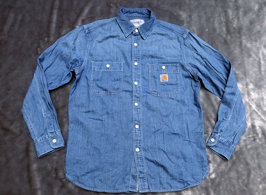 carhartt shirt /M/L/XXL (42/44/50) เสื้อเชิ้ตยีนส์สวยใหม่แท้ตัดป้ายหลุดโรงงาน 