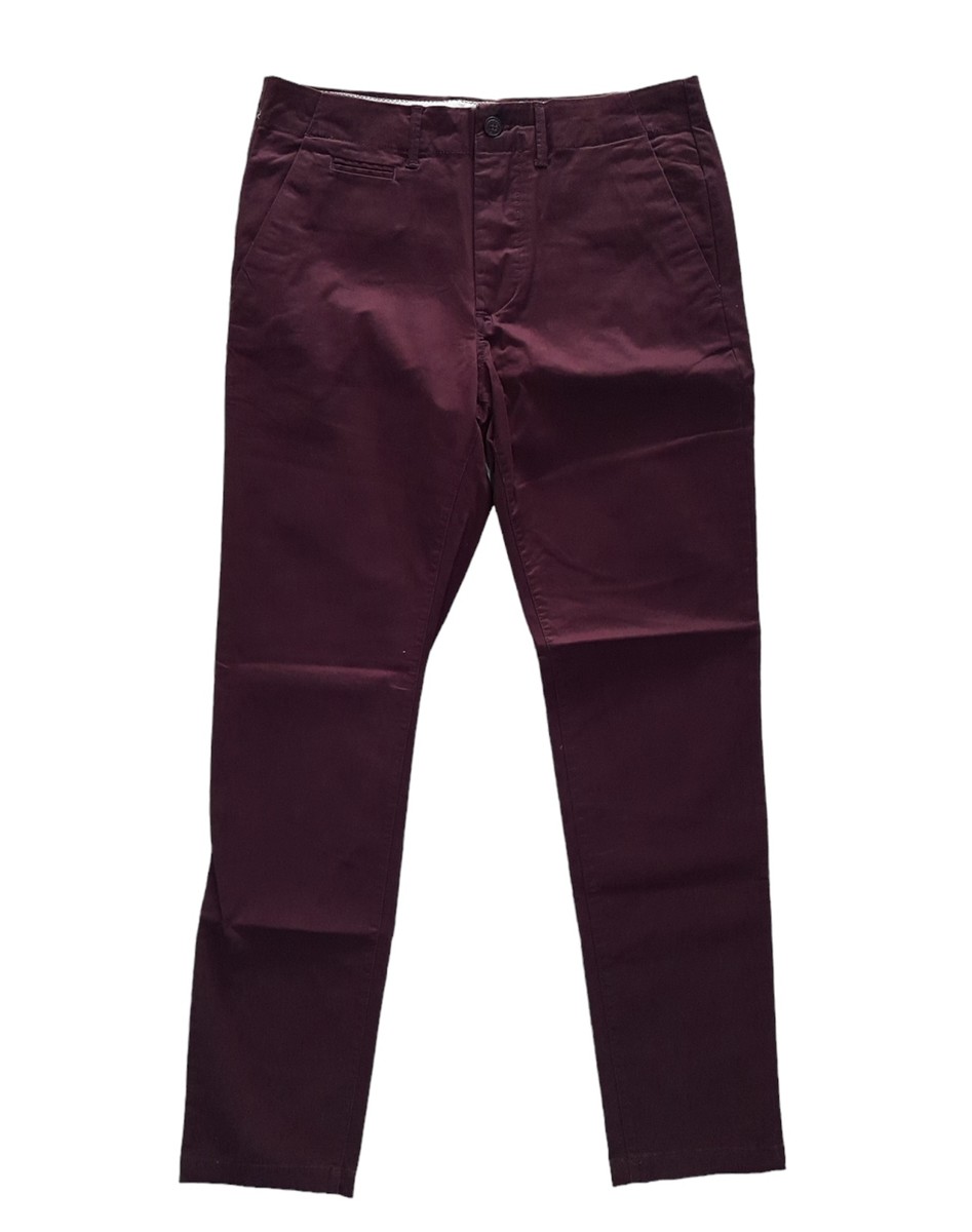 กางเกง สีเลือดหมู jack & jones SLIM FIT ผ้ายืดหยุ่นใส่สบายมากสวยๆเลย เอว 32