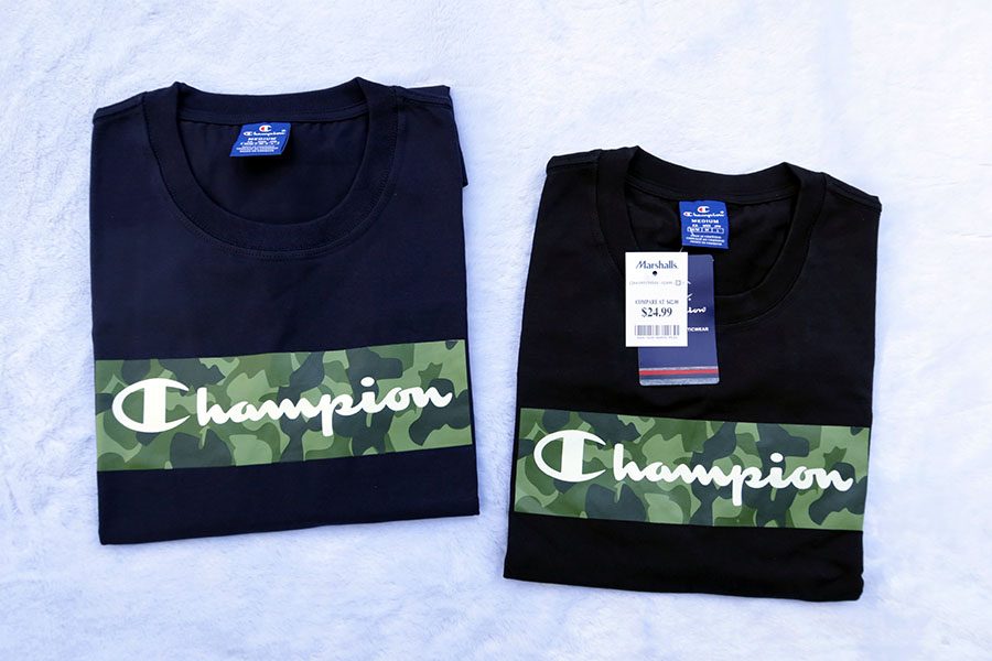 Champiom /M/L เสื้อยืดแขนสั้นสกรีนลายพราง 3 สีสวยใหม่แท้ ราคารวมส่ง kerry