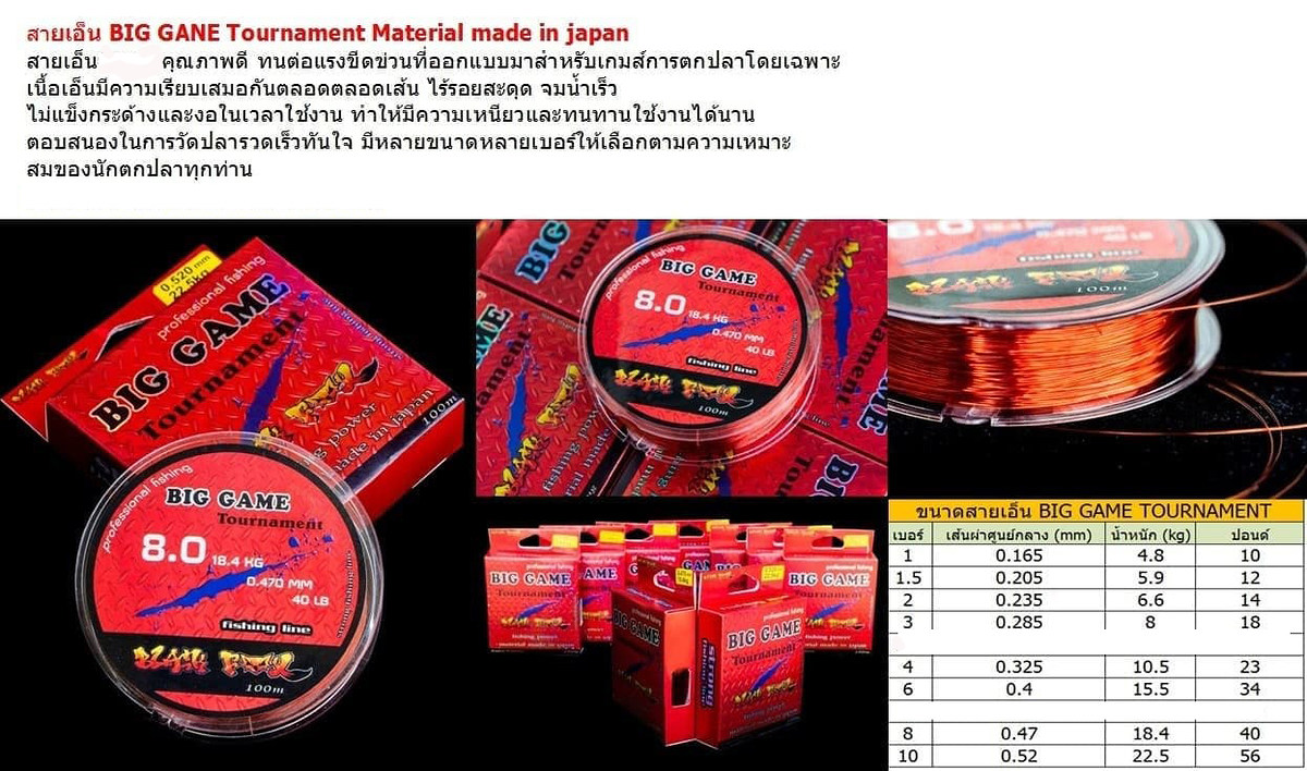 *** เอ็นที่ทนต่อการขีดข่วนได้ดี BIG GAME Tournament BLACK FOX