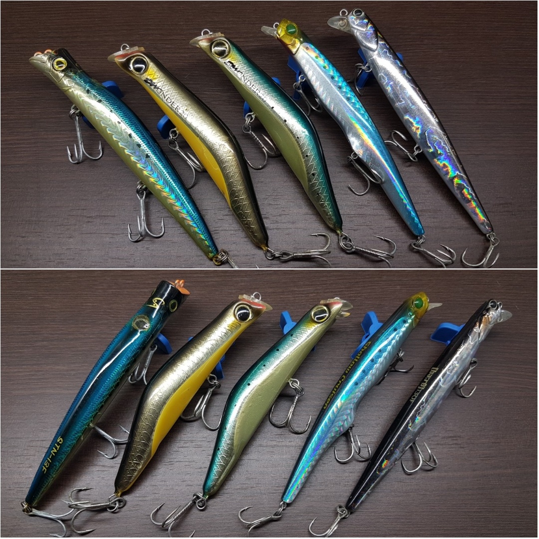 A5: Ken Craft Sequential Non-Lip Minnow STN-13F, 17 g Floating ลำตัวโครมทองเงา ลายจุดดำไข่ปลาเรียงข้