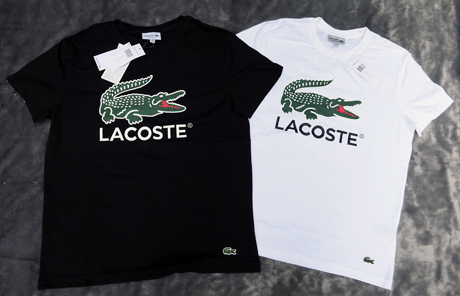 Lacoste Logo graphic print /L/XL (42/44) เสื้อยืดแขนสั้น 2 สีสวยใหม่แท้
