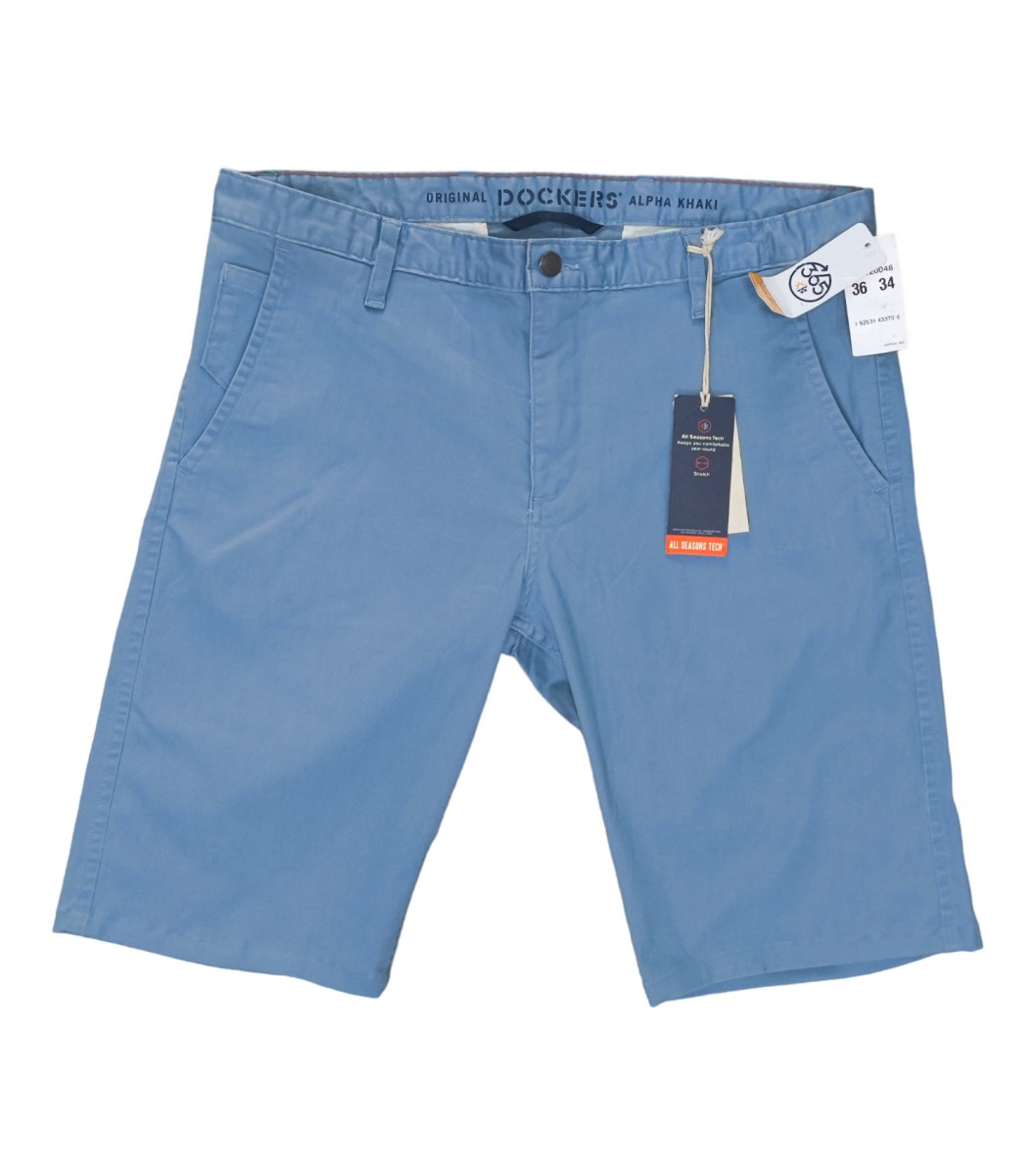 กางเกงขาสั้น Docker slim fit สีฟ้าอ่อน เอว 38
