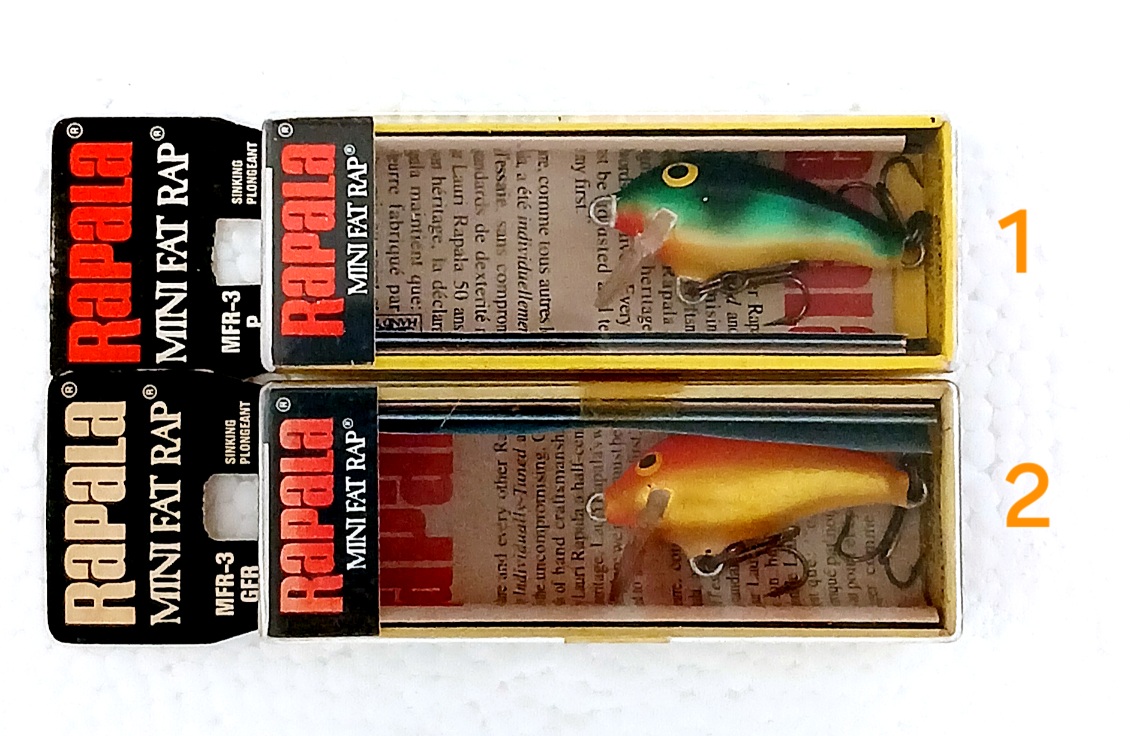 
1. Rapala Mini Fat Rap MFR-3 P ท้องมุก (Finland) รุ่นเก่า หายาก


[b]ขายตัวละ 380 บาท รวมส่งค่ะ