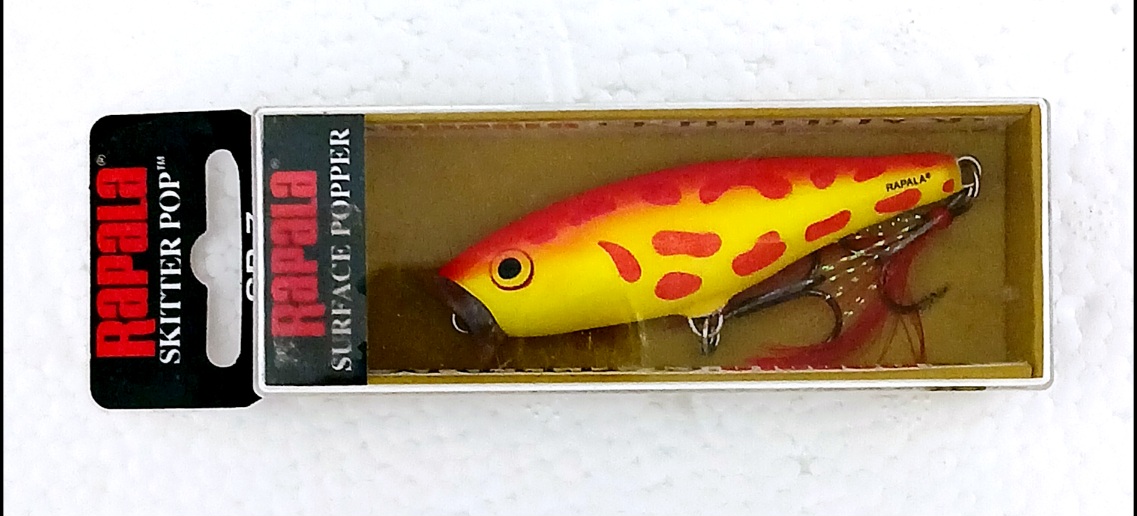 
1. Rapala Skitter Pop SP-7 OF (Orange Frog) รุ่นเก่า หายาก เลิกผลิต


[b]ขายตัวละ 480 บาท รวมส่