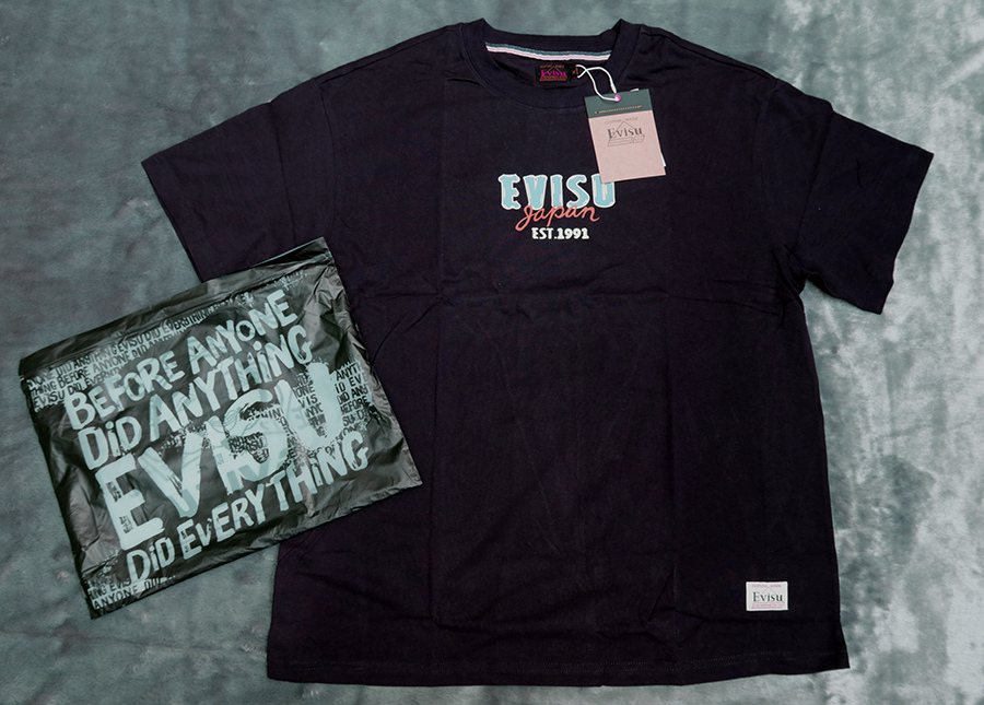 EVISU KUMADORI DARUMA DOUBLE DAICOCK /44/48/50 เสื้อยืดแขนสั้นใหม่สวยแท้