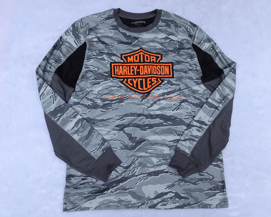 HARLEY-DAVIDSON /XL (48) เสื้อยืดแขนยาวลายพรางสวยใหม่แท้ รวมส่ง kerry