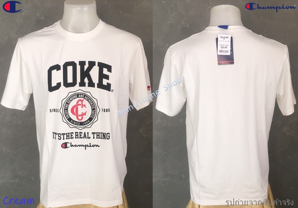 เสื้อคอกลม Coca-Cola X Champion Emblem Unisex Crewneck T-Shirt

•Cream
Size L : (สำหรับรอบอก 44-4