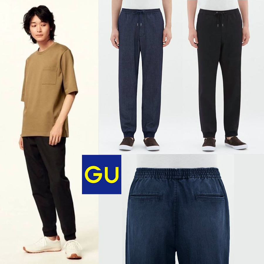 GU warm jogger /S/M/L กางเกงขายาวเอวยางยืดเนื้อผ้าสำหรับอากาศหนาวใหม่หลุดโรงงาน