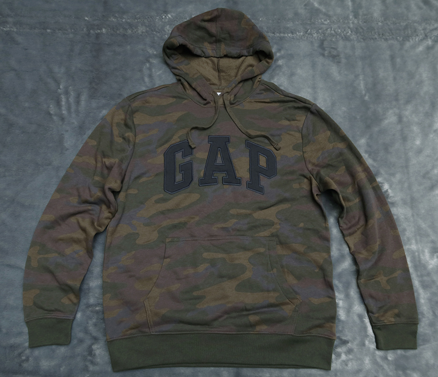 Gap Mens Green Camo Pullover Hooded Sweater /42/44/46/52/54 เสื้อยืดแขนยาวมีฮูด