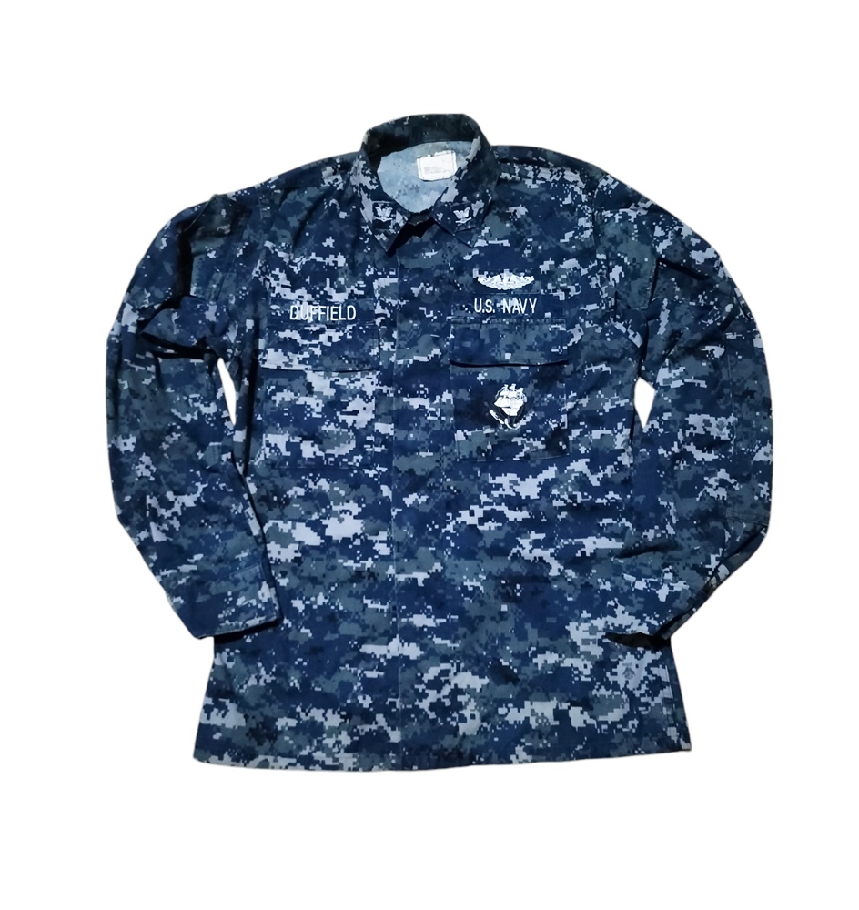 ++ เสื้อทหารเมกา USN ดิจิตอลน้ำเงิน รอบอก  44 นิ้ว  S