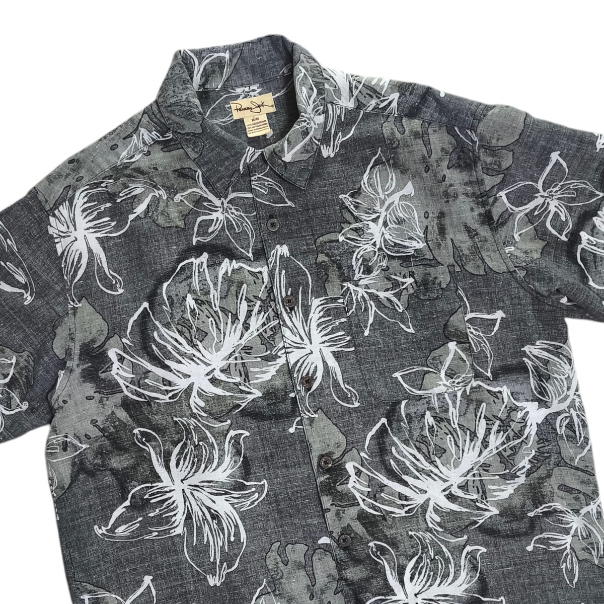 ขายแล้ว Panama Jack ผ้าลินิน Hawaiian Shirtแขนสั้นฮาวาย ลายสวยใหม่ๆ อก47นิ้ว