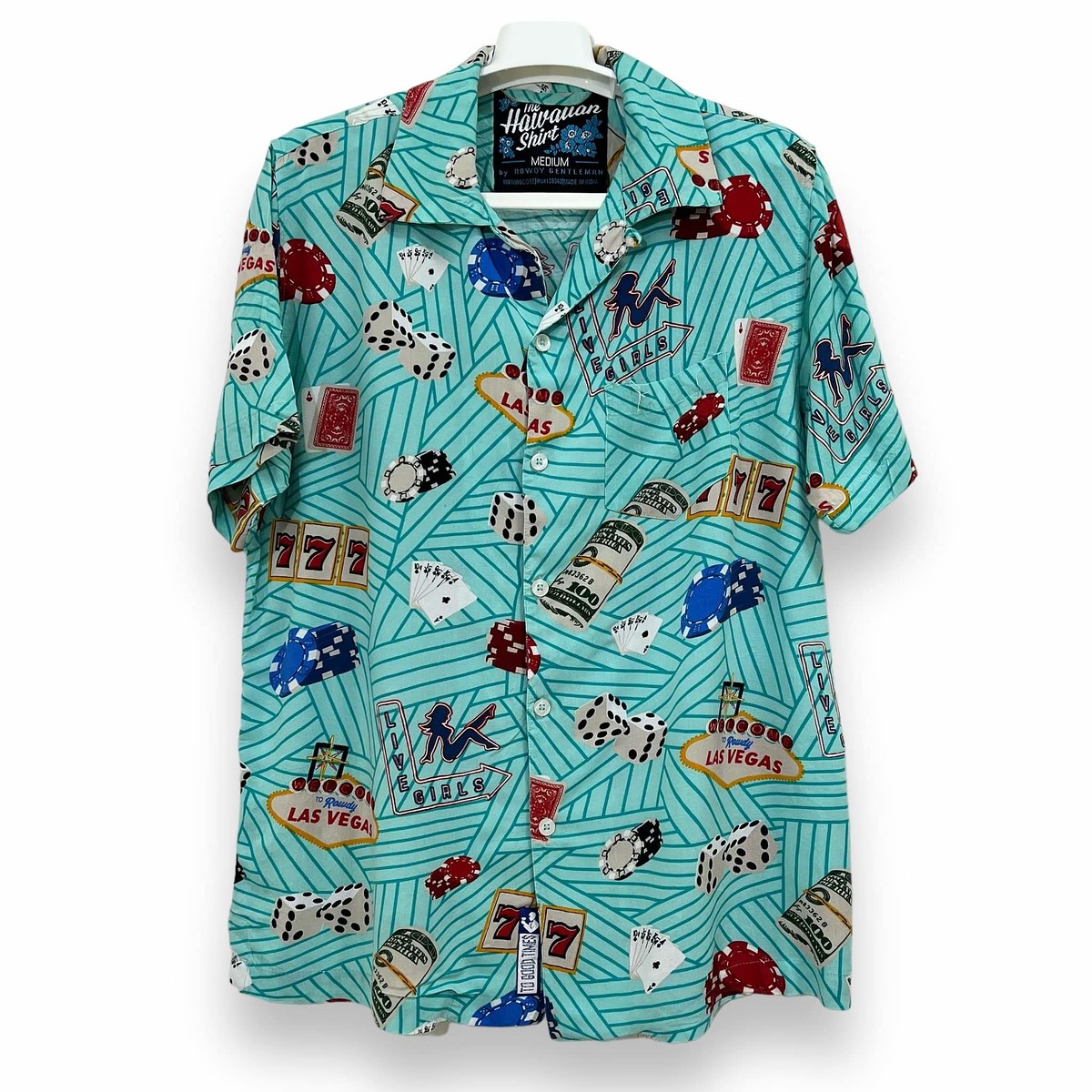 ขายแล้วเชิ้ตแขนสั้นลายลาสเวกัสThe Hawaiian Shirt Size อก 41'