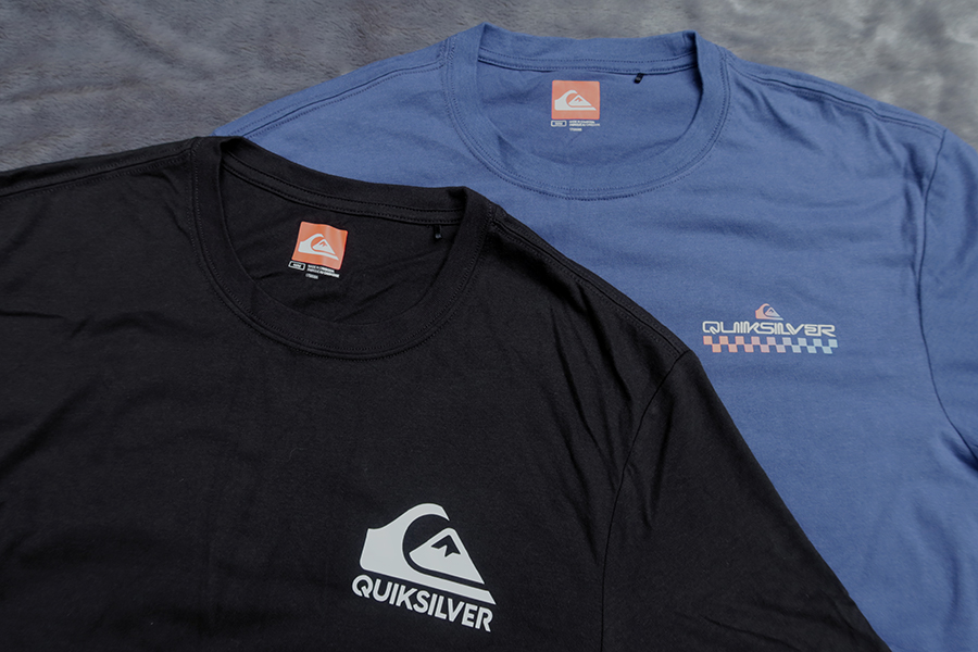 QUIKSILVER /M /XXL (42/52) เสื้อยืดแขนสั้น 2 สีลายสกรีนสวยใหม่ ราคารวมส่ง kerry