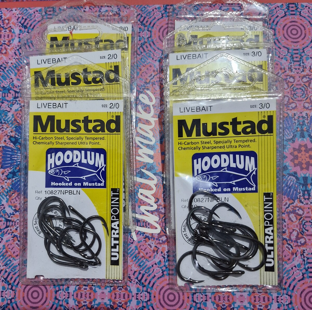 5. เบ็ด Mustad  ขนาด 2/0 จำนวน 3 ซองๆละ 80 บาท
6. เบ็ด Mustad ขนาด 3/0 จำนวน 3 ซองๆละ 80 บาท