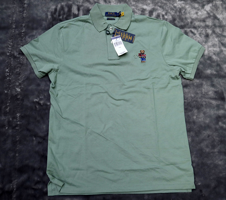 Polo Ralph Lauren custom slim fit /XL (46) เสื้อยืดปกโปโลแขนสั้นใหม่แท้ kerry