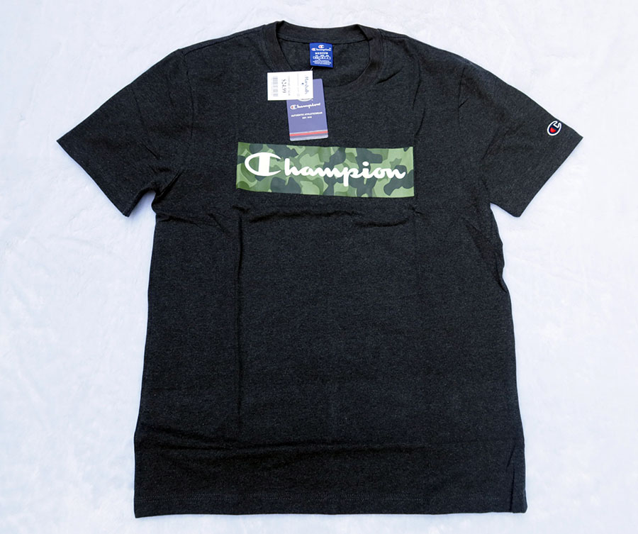 CHAMPION /M/L /42/44 เสื้อยืดแขนสั้นลายสกรีนลายพรางสวยใหม่ ราคารวมส่ง flash