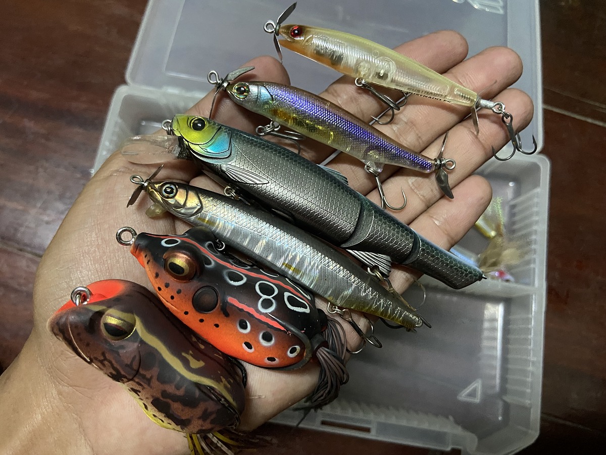 
เหยื่อปลอมญี่ปุ่น แบรนด์ Duo Jackall osp Daiwa Luckycraft Timeco Ism Issei รวม 13ตัว และกล่อง meih