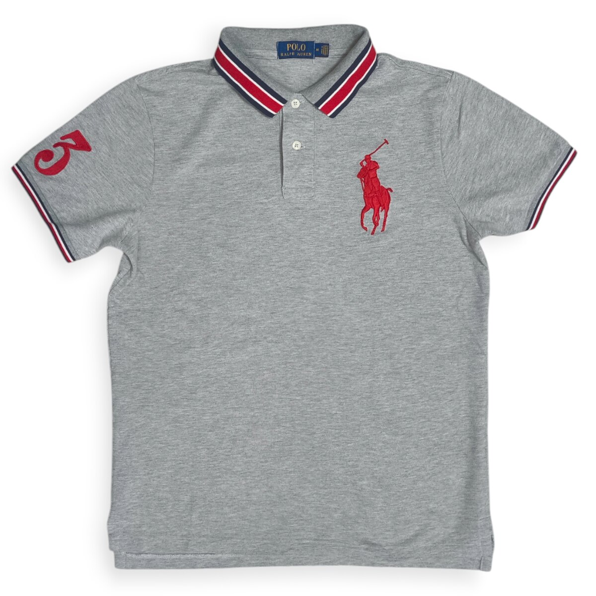 Polo Ralph Lauren สีเทา ม้าแดงใหญ่ อก41 ใหม่มาก