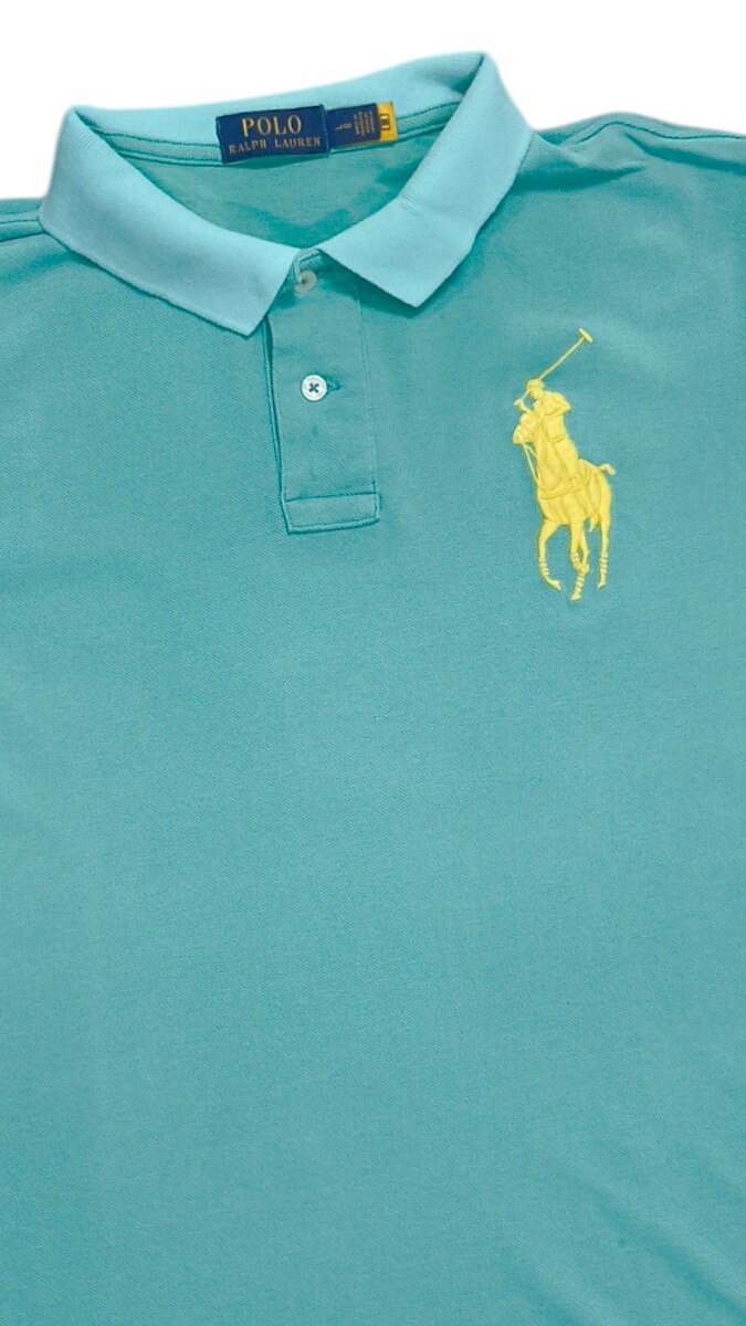 Polo Ralph Lauren สีเขียวมิ้น  ม้าเหลืองใหญ่ อก46นิ้ว ใหม่มาก