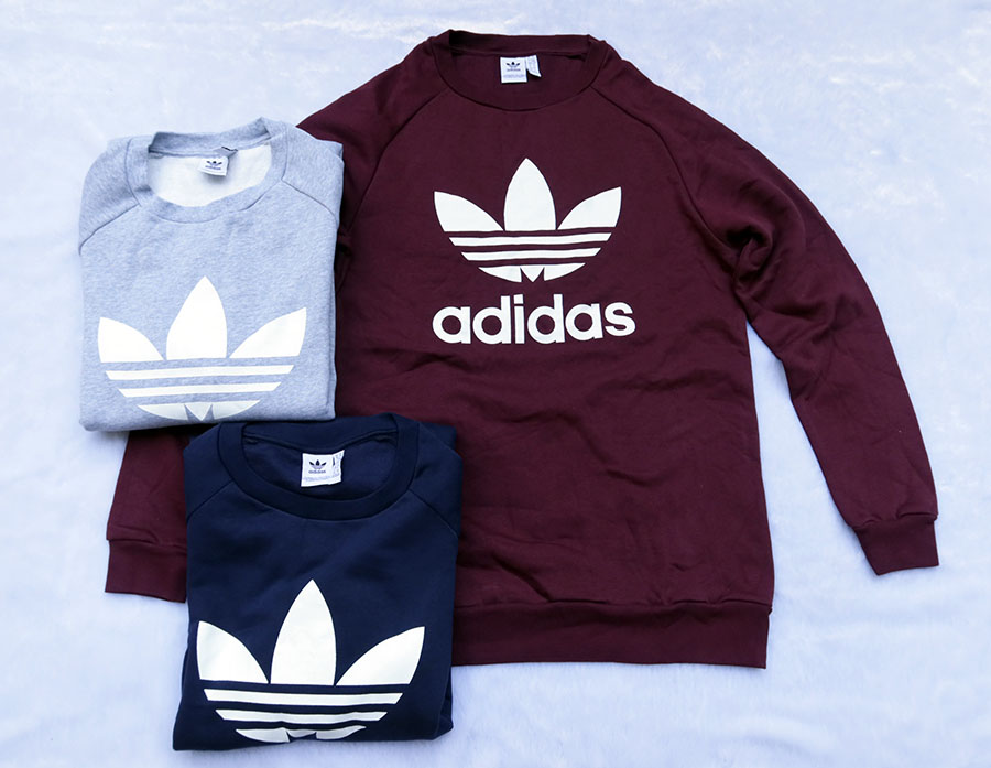 ADIDAS Sweatshirt Trefoil Crew /42/44 เสื้อยืดแขนยาว 3 สีสวยใหม่แท้ รวมส่ง flash