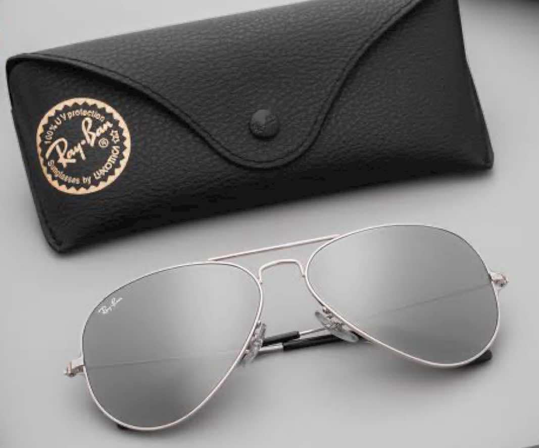 RB3035aviator คลาสสิก เลนส์มิลเลอร์ปรอด เฟรมซิลเวอร์โครเมี่ยมsize 58