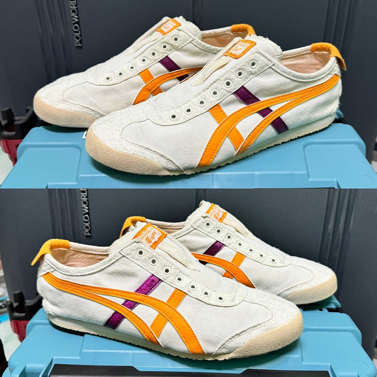 Onitsuka tiger Mexico 66 Slip on สีขาวคาดเหลืองมัสตาร์ท