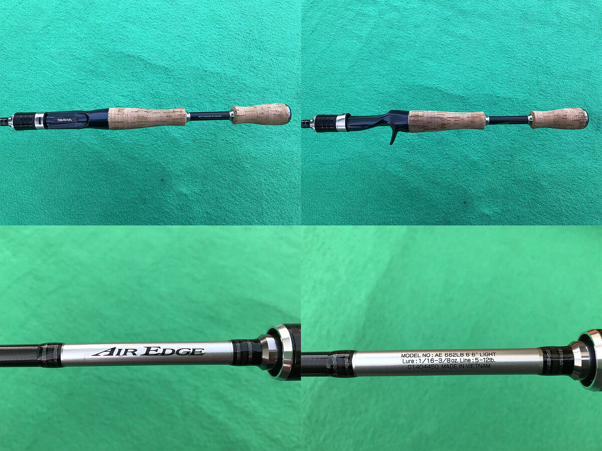 Daiwa AIR EDGE 662LB คัน 2 ท่อนยาว 6'6" เวท 5-12lb คันสวยริ้วรอยผิวบางๆ เล็กน้อย พร้อมซองใส่คันตรงรุ