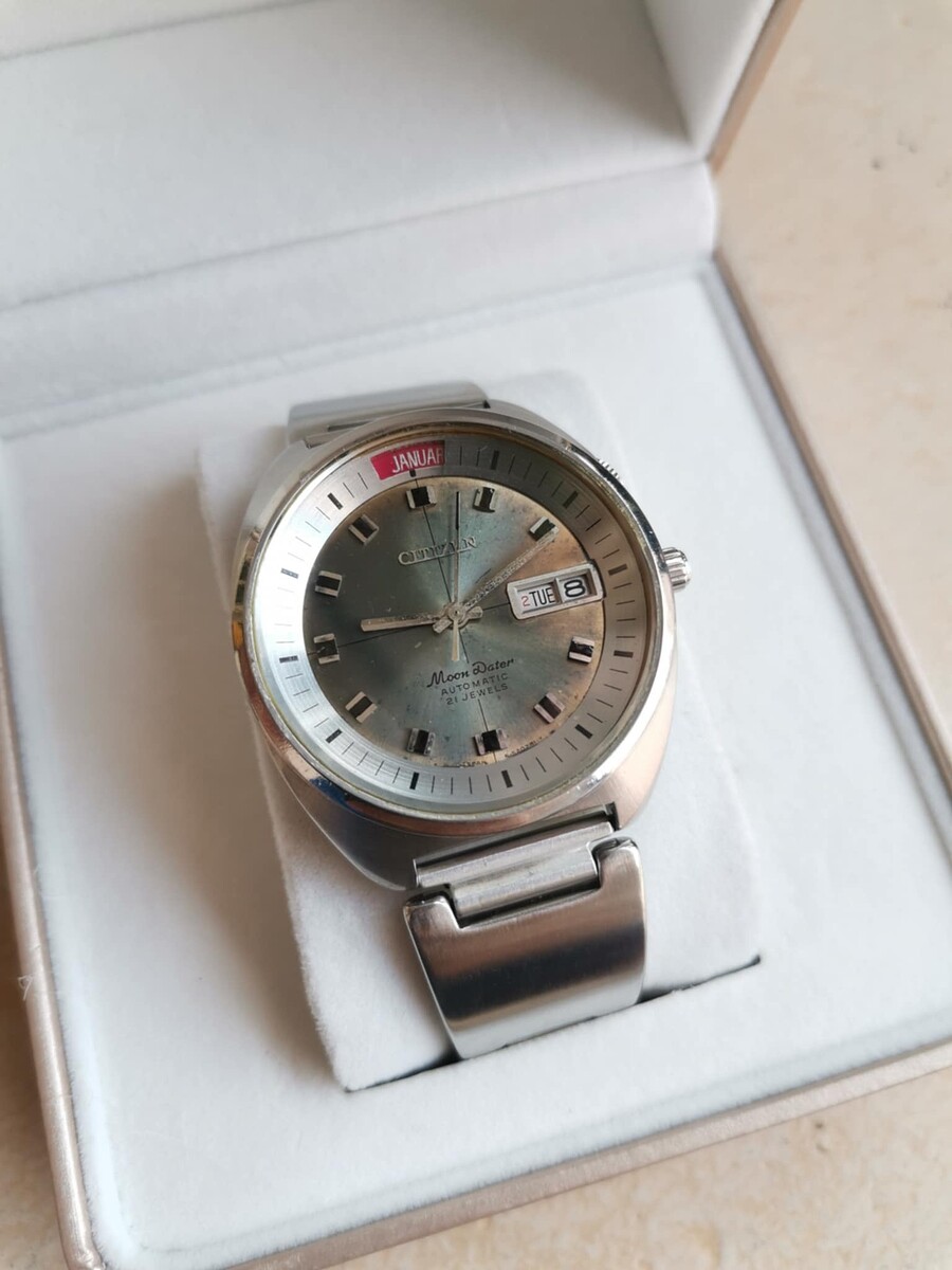 นาฬิกา CITIZEN รุ่น Moon Dater 5.5. GN-3.5 Automatic หน้าปัดสีเงิน 21 Jewels R2 ผลิต 1960-1969
***#