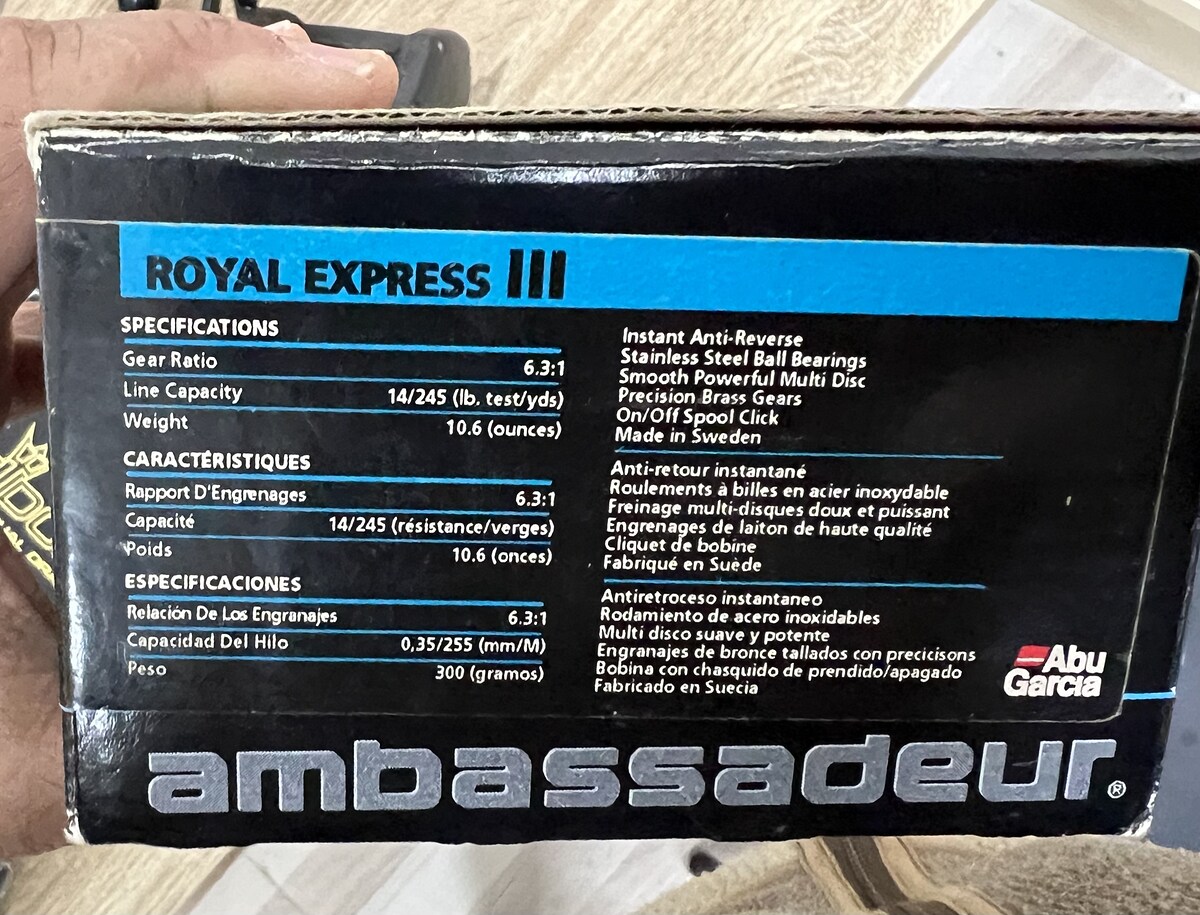 Abu royal express 3มีคลิ๊กเสียงขนาดเบอร์ 5000หมุนขวา