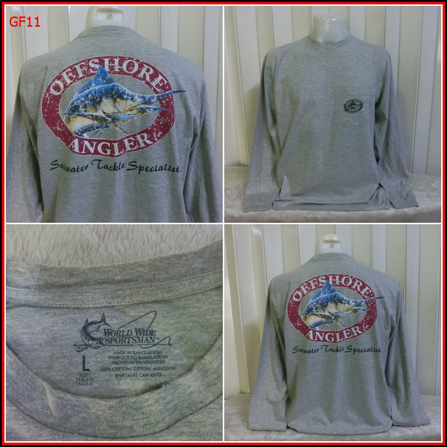 GF11. OFFSHORE ANGLER  เสื้อยืด US ลายปลา แขนยาว  SIZE L อ