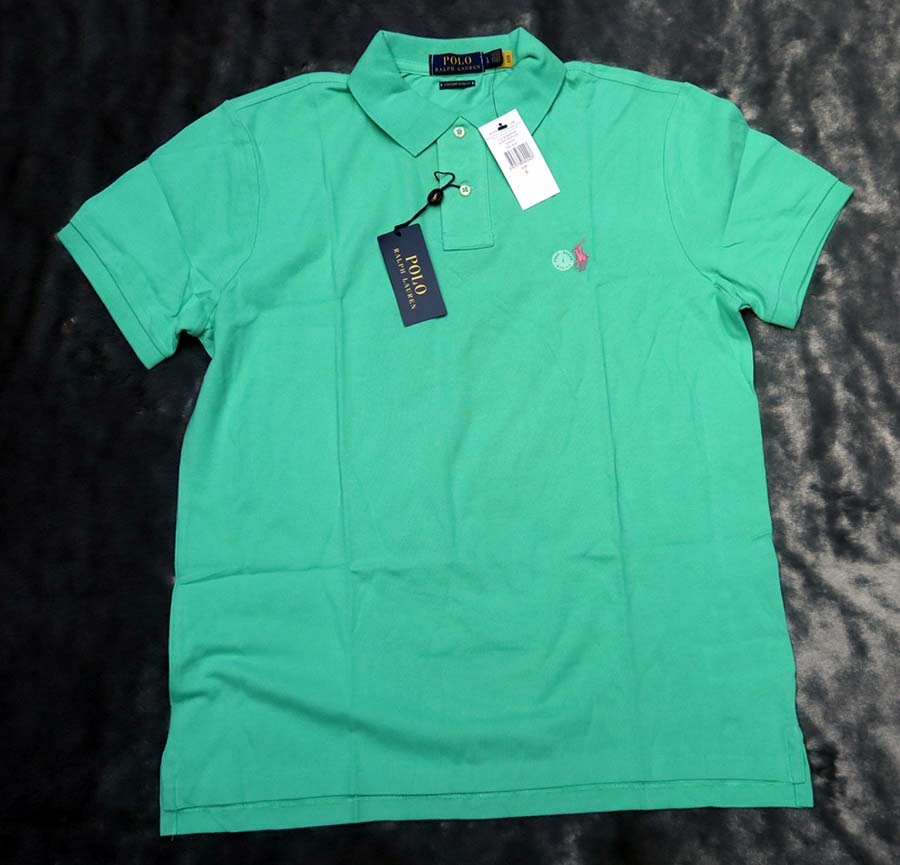 Polo Ralph Lauren custom slim fit  /L (44) เสื้อยืดปกโปโลแขนสั้นสีสวยใหม่แท้ 