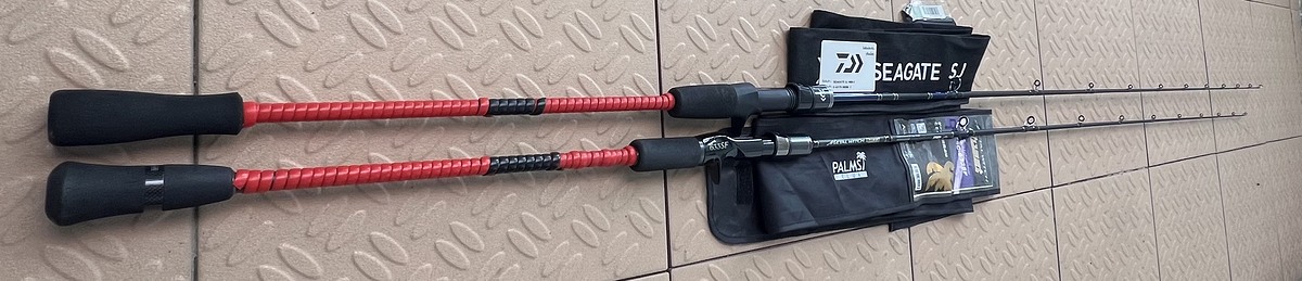 Palms metal witch quest
ยาว 6ฟุต3  เวทpe 1.2-2.5
มีซองตรงรุ่นครับ

Daiwa sea gate sj
ยาว 6ฟุต6 