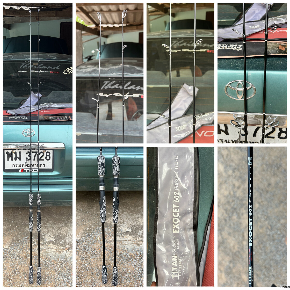 1.	คันสปิน TITAN SOLID & NEW X CONCEPT  Model: EXOCET 602  คัน2 ท่อน ต่อโคน ยาว 180 ซม.  Line:  PE1.