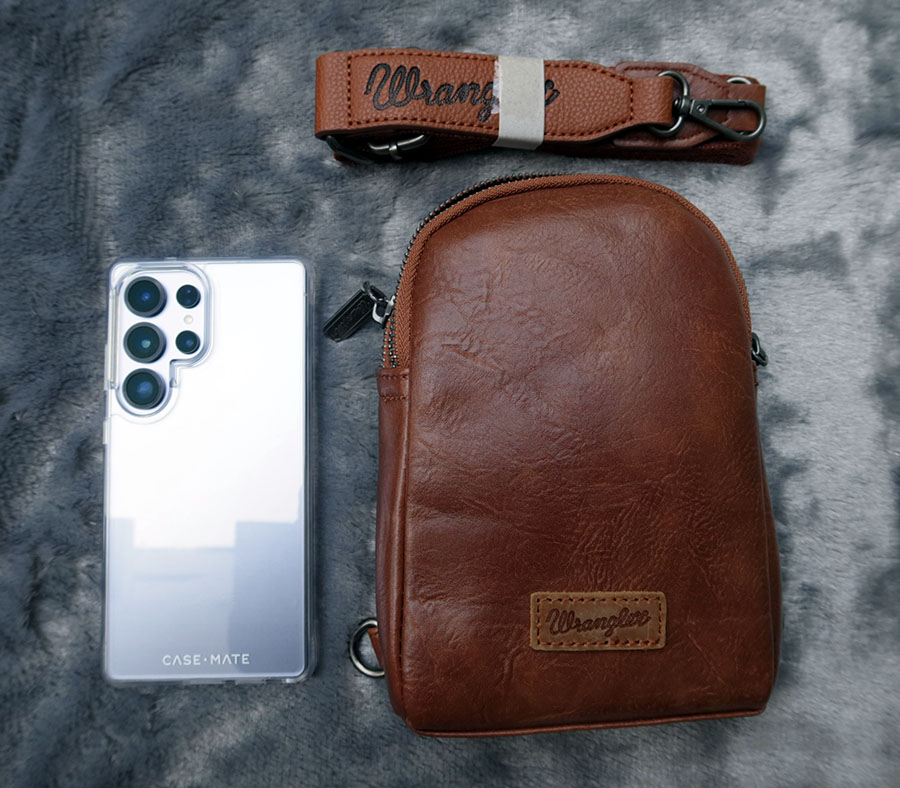 wrangler leather crossbody sling bag