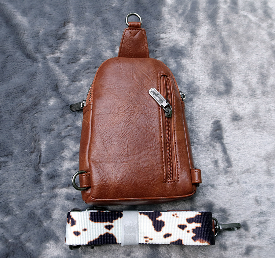  wrangler leather crossbody sling bag