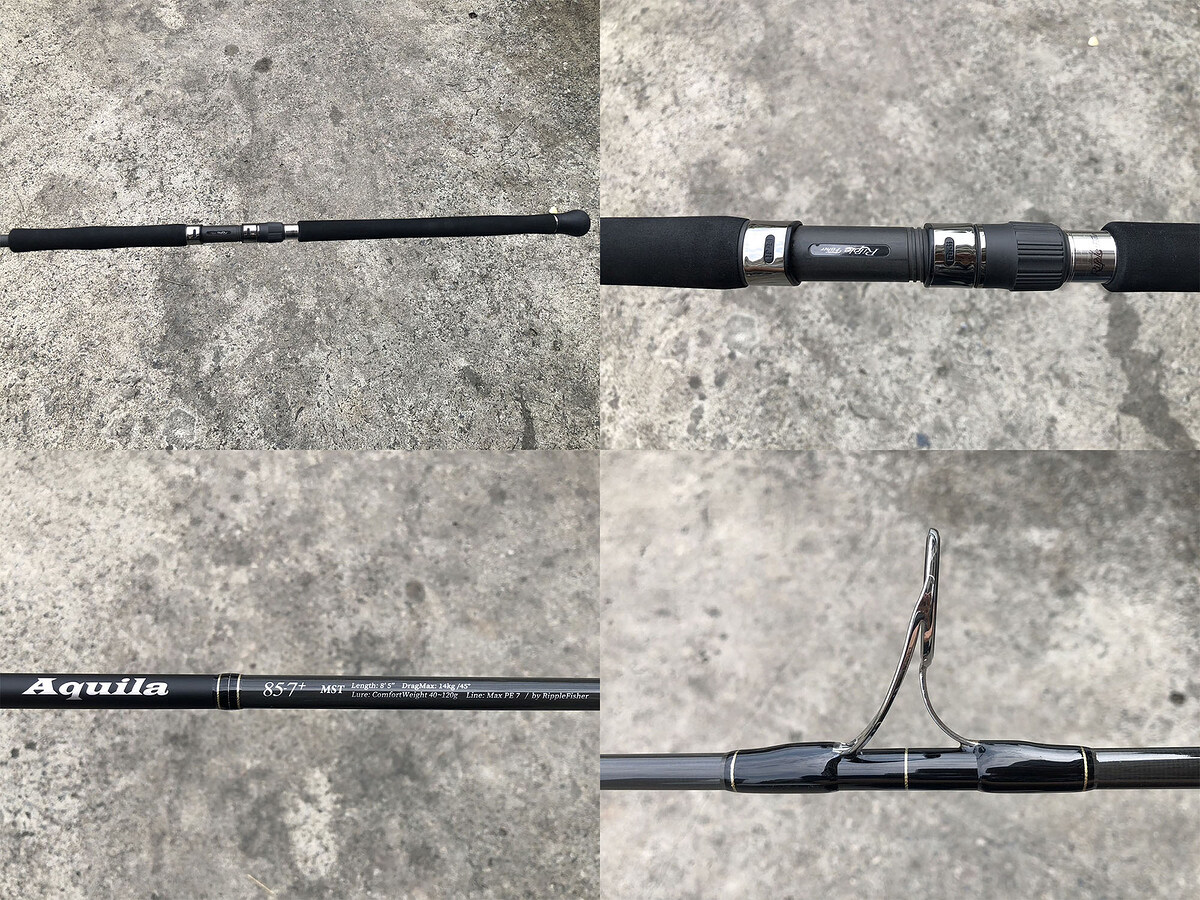 Ripple Fisher Aquila 85-7+ MST คัน 2 ท่อนต่อโคนยาว 8'5" Lure Wt: 40-120g , Line Max: PE7 Drag Max: 1