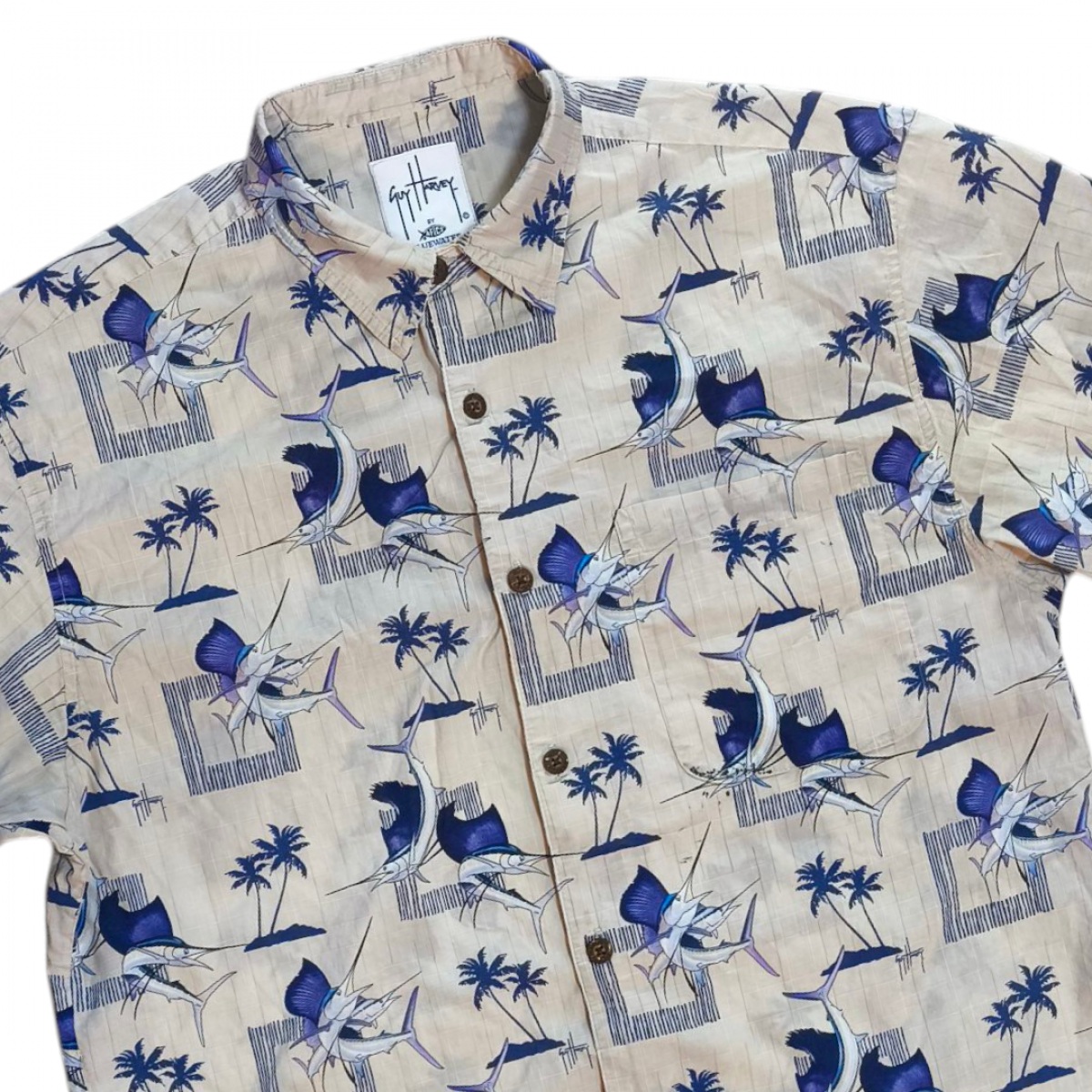 GUY HARVEY เชิ้ตแขนสั้นลายปลา  46นิ้ว 300.