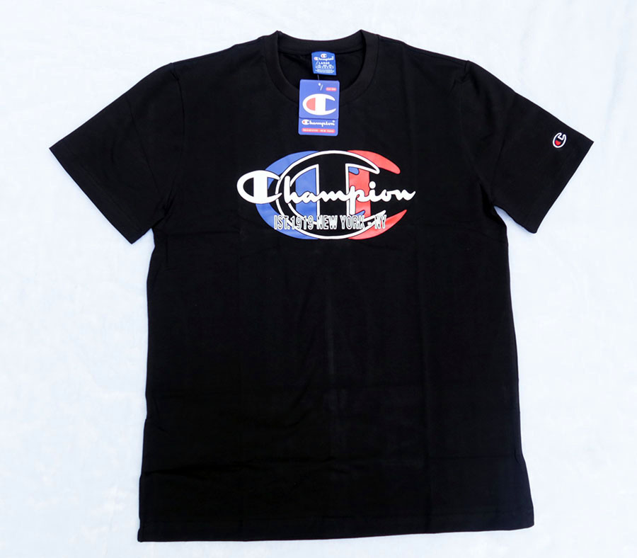 Champion /L/XL เสื้อยืดสีดำแขนสั้นหลายแบบสวยใหม่แท้ ราคารวมส่ง Flash